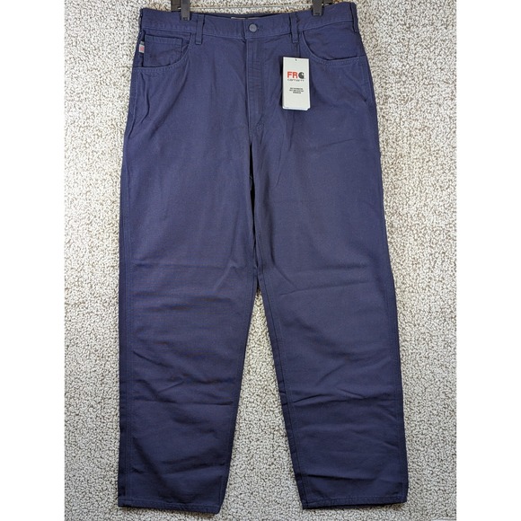 NWT Carhartt FR Pants Men's 38x34 Blue Flame Resistant Work Cat‎ 2 BN0159 FRM